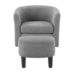 Sillón giratorio moderno gris de 26,4 con otomana