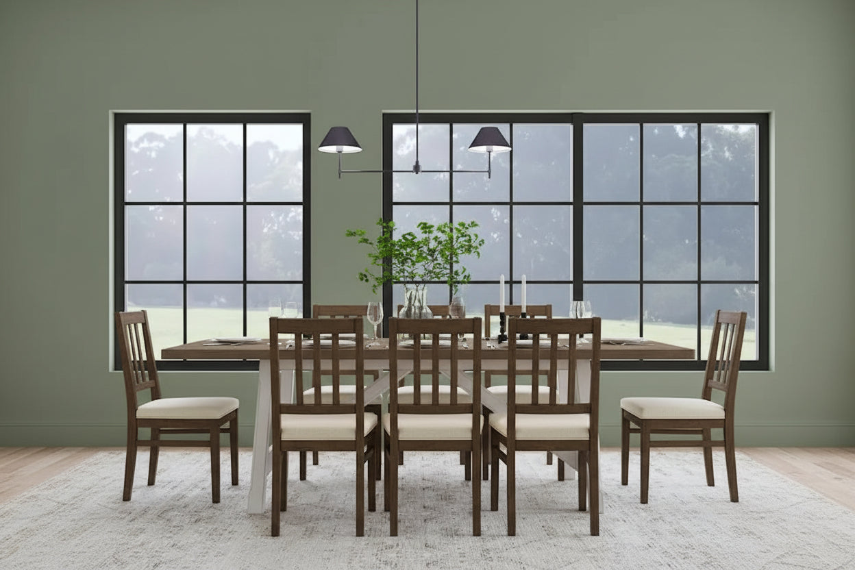 Melody White Wood Rectangular Dining Table - 90 x 30 x 42