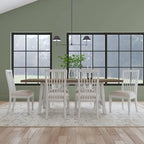 Mesa de comedor rectangular de madera blanca - 90 x 30 x 42