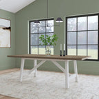 Mesa de comedor rectangular de madera blanca - 90 x 30 x 42