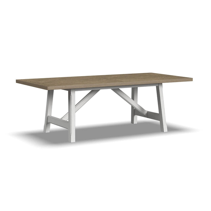 Mesa de comedor rectangular de madera blanca - 90 x 30 x 42