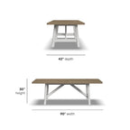 Mesa de comedor rectangular de madera blanca - 90 x 30 x 42