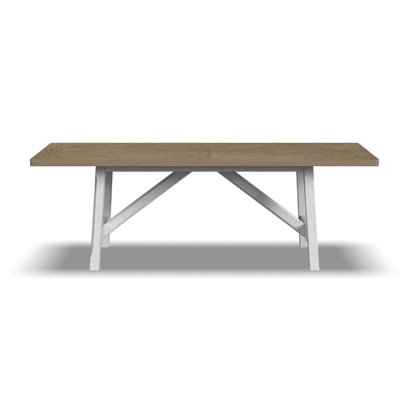 Mesa de comedor rectangular de madera blanca - 90 x 30 x 42