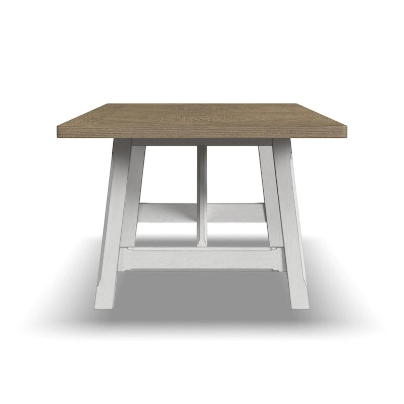 Mesa de comedor rectangular de madera blanca - 90 x 30 x 42