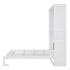 Cama de pared Murphy de tamaño Queen con estantes