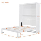 Cama de pared Murphy de tamaño Queen con estantes