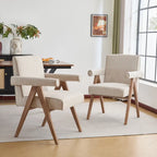 Silla de comedor tapizada con brazos (juego de 2)