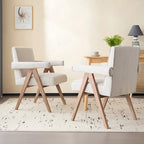 Silla de comedor tapizada con brazos (juego de 2)