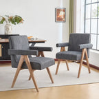 Silla de comedor tapizada con brazos (juego de 2)