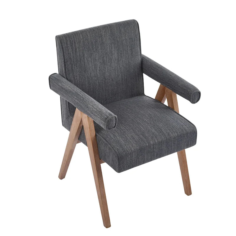 Silla de comedor tapizada con brazos (juego de 2)