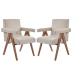 Silla de comedor tapizada con brazos (juego de 2)