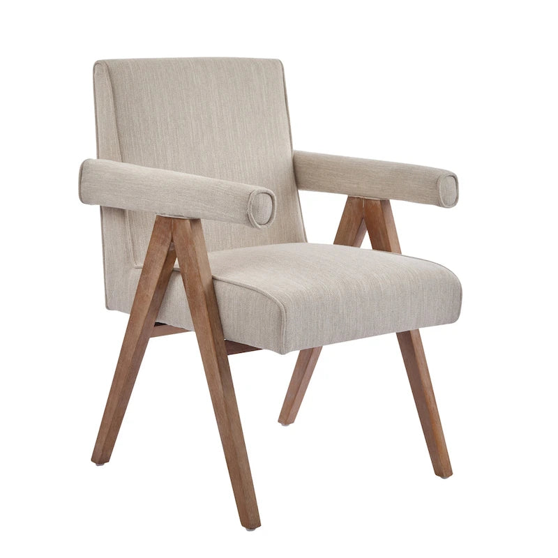 Silla de comedor tapizada con brazos (juego de 2)