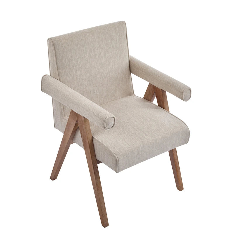 Silla de comedor tapizada con brazos (juego de 2)