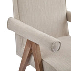 Silla de comedor tapizada con brazos (juego de 2)