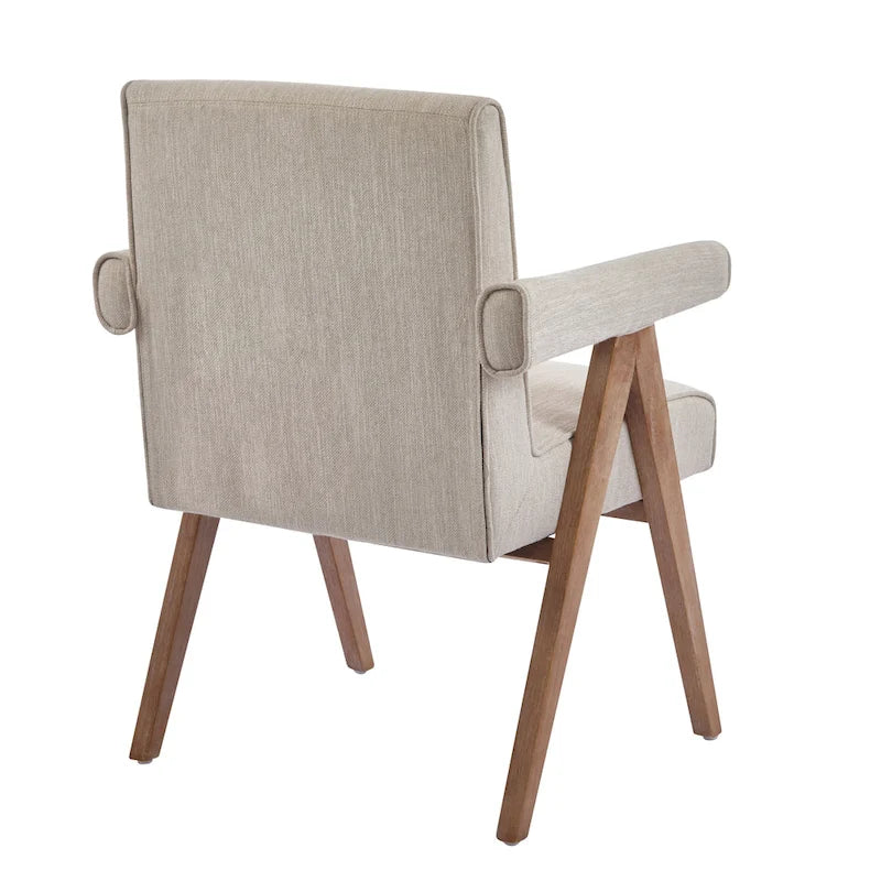 Silla de comedor tapizada con brazos (juego de 2)