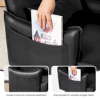 Sillón Moderno de Mediados de Siglo de Piel Sintética con Bolsillo Lateral (Juego de 2)