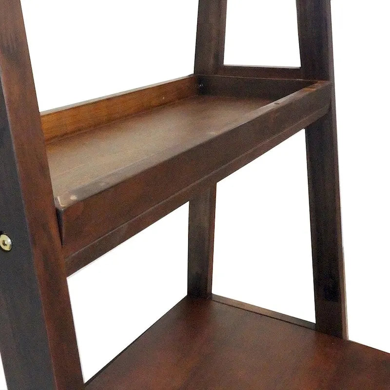 Escritorio de escalera con un solo cajón y estantes incorporados