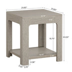 Mesa auxiliar de madera de 2 niveles con almacenamiento