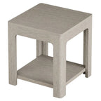 Mesa auxiliar de madera de 2 niveles con almacenamiento