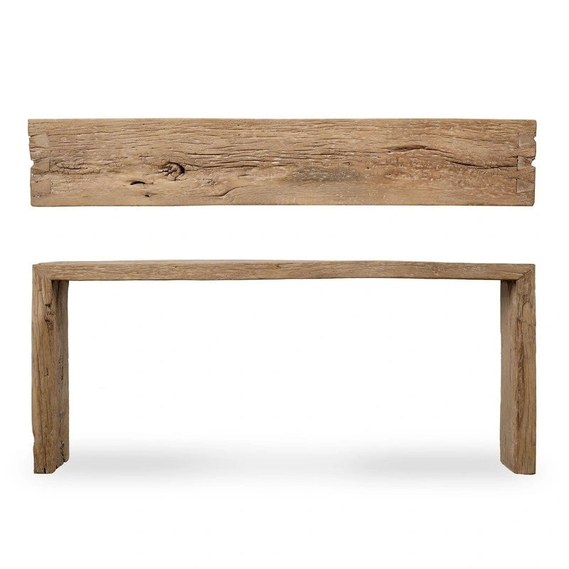 Aprox. 1.8-2 m de largo Mesa consola vintage tipo cascada de madera natural desgastada (el tamaño y el acabado pueden variar)