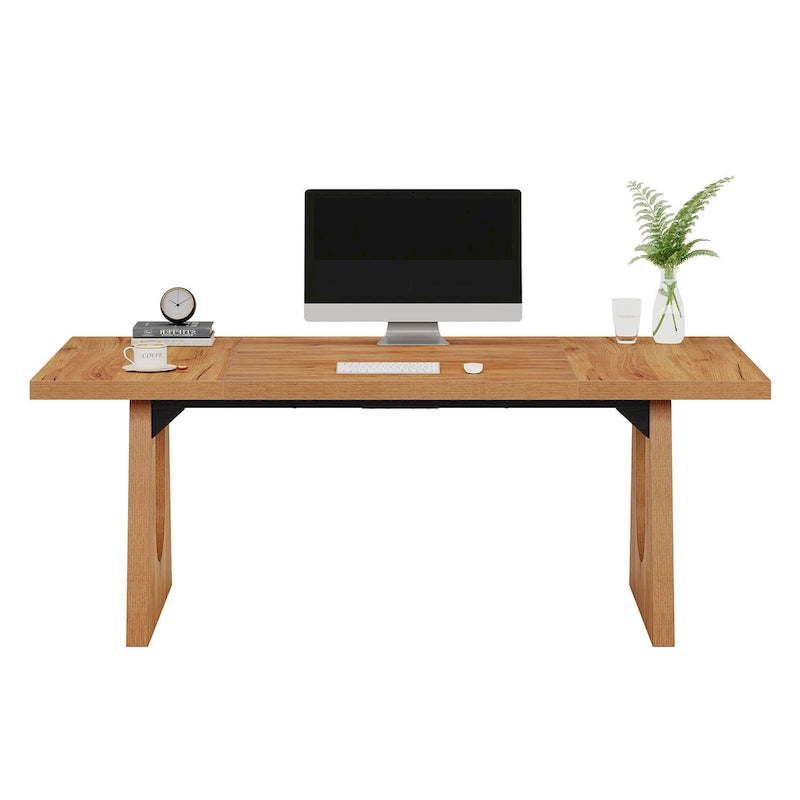 Escritorio ejecutivo rectangular para ordenador de oficina de 70,9 pulgadas con superficie de trabajo grande