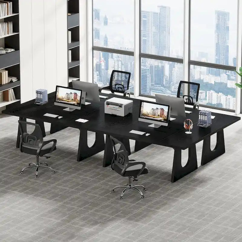 Escritorio ejecutivo rectangular para ordenador de oficina de 70,9 pulgadas con superficie de trabajo grande