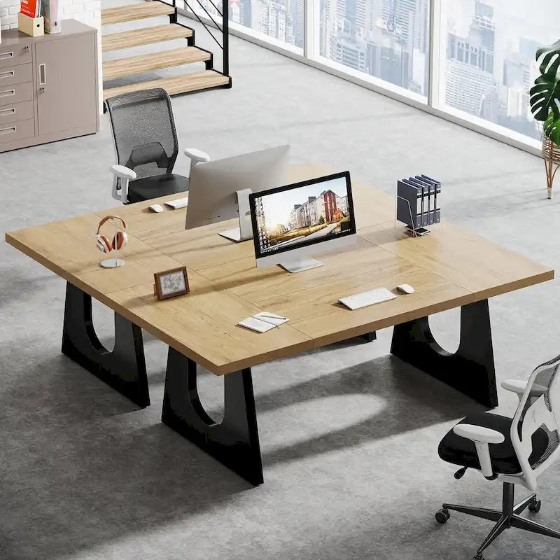 Escritorio ejecutivo rectangular para ordenador de oficina de 70,9 pulgadas con superficie de trabajo grande