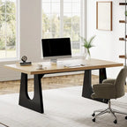 Escritorio ejecutivo rectangular para ordenador de oficina de 70,9 pulgadas con superficie de trabajo grande