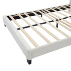 Cama tapizada Sherpa tamaño matrimonial con cabecero floral con LED