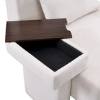 Sillón grande con almacenamiento y reposabrazos asimétrico