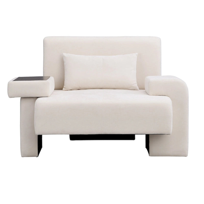 Sillón grande con almacenamiento y reposabrazos asimétrico