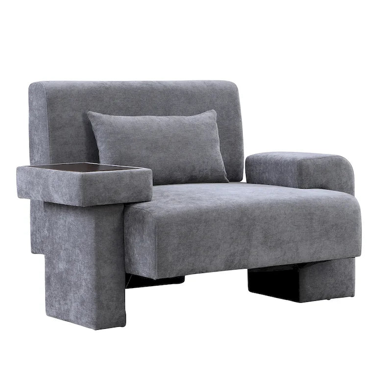 Sillón grande con almacenamiento y reposabrazos asimétrico