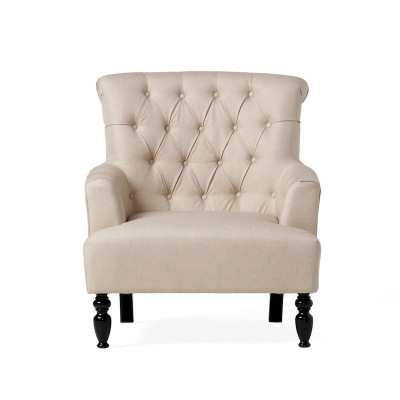 Sillón Club tapizado Bernstein con respaldo enrollado de Christopher Knight Home
