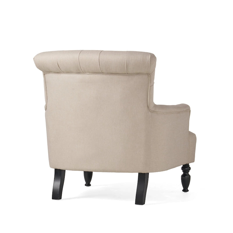 Sillón Club tapizado Bernstein con respaldo enrollado de Christopher Knight Home