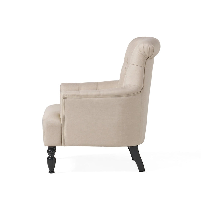 Sillón Club tapizado Bernstein con respaldo enrollado de Christopher Knight Home