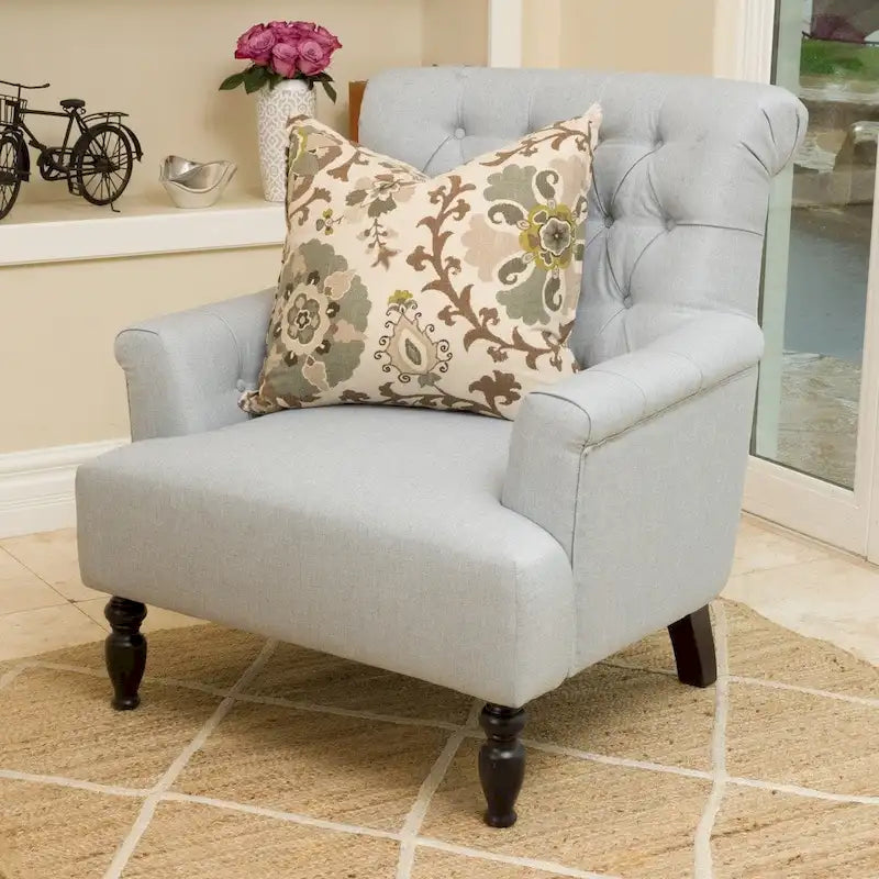 Sillón Club tapizado Bernstein con respaldo enrollado de Christopher Knight Home
