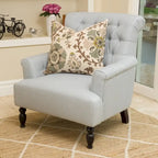 Sillón Club tapizado Bernstein con respaldo enrollado de Christopher Knight Home