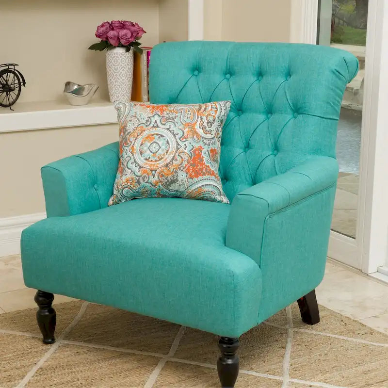 Sillón Club tapizado Bernstein con respaldo enrollado de Christopher Knight Home