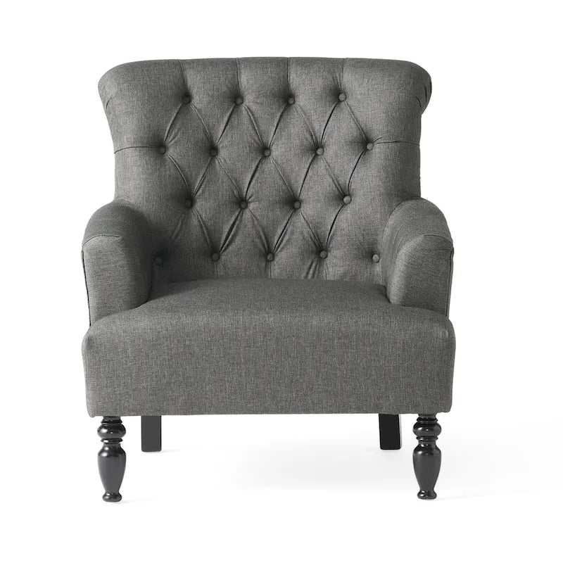 Sillón Club tapizado Bernstein con respaldo enrollado de Christopher Knight Home