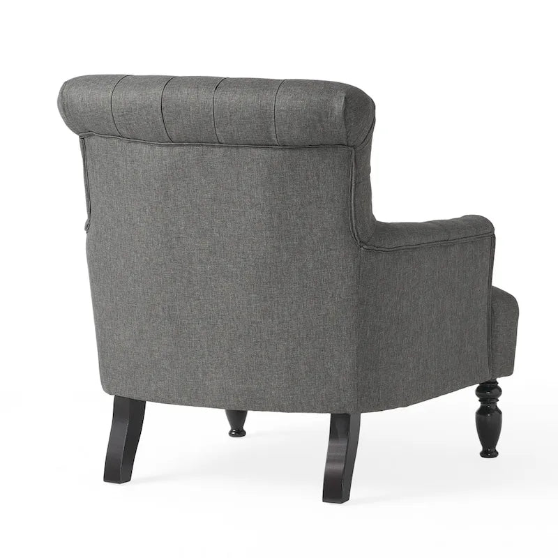 Sillón Club tapizado Bernstein con respaldo enrollado de Christopher Knight Home