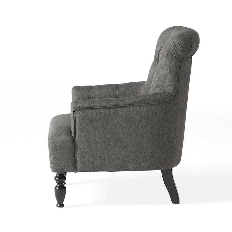 Sillón Club tapizado Bernstein con respaldo enrollado de Christopher Knight Home