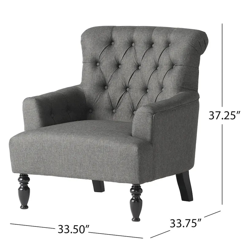 Sillón Club tapizado Bernstein con respaldo enrollado de Christopher Knight Home