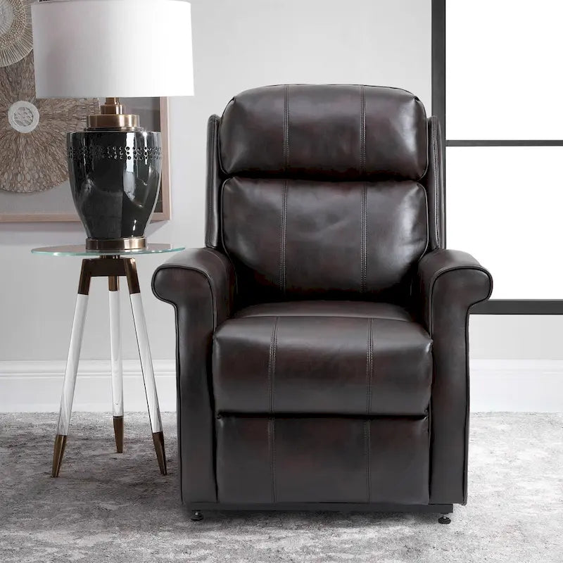 Sillón reclinable elevador eléctrico de piel sintética