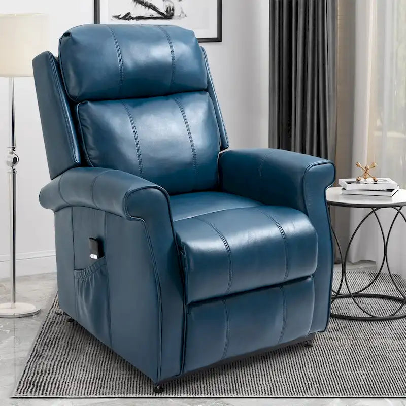 Sillón reclinable elevador eléctrico de piel sintética