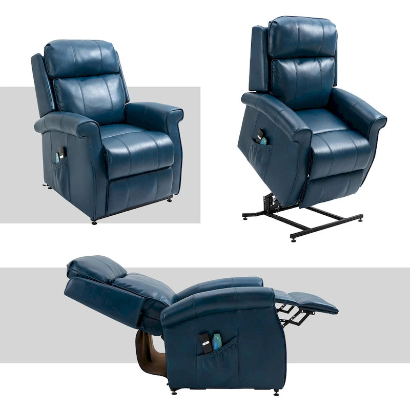 Sillón reclinable elevador eléctrico de piel sintética