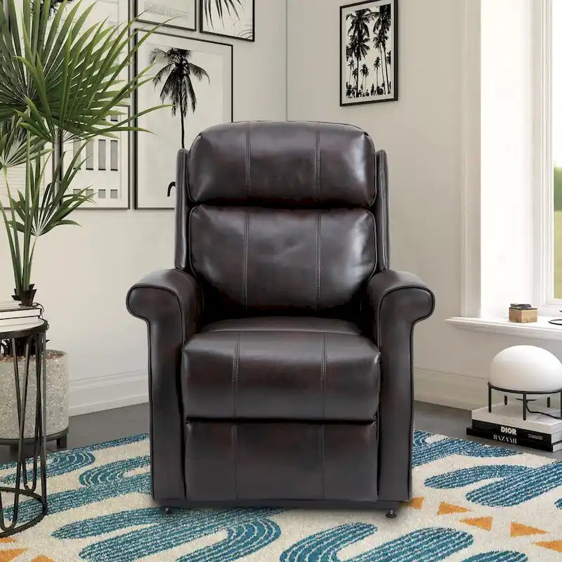 Sillón reclinable elevador eléctrico de piel sintética