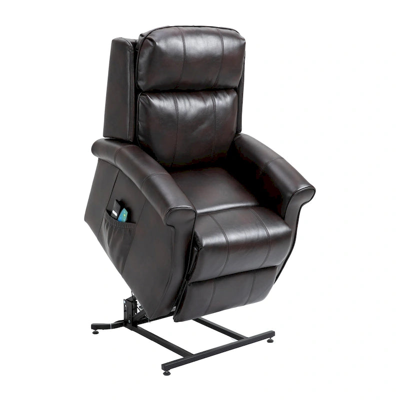 Sillón reclinable elevador eléctrico de piel sintética