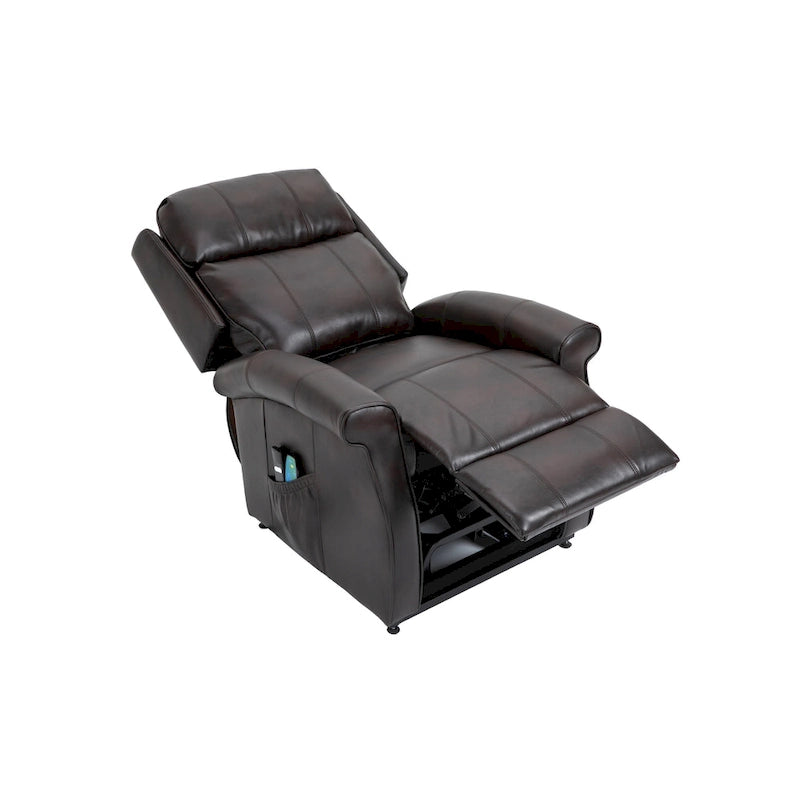 Sillón reclinable elevador eléctrico de piel sintética