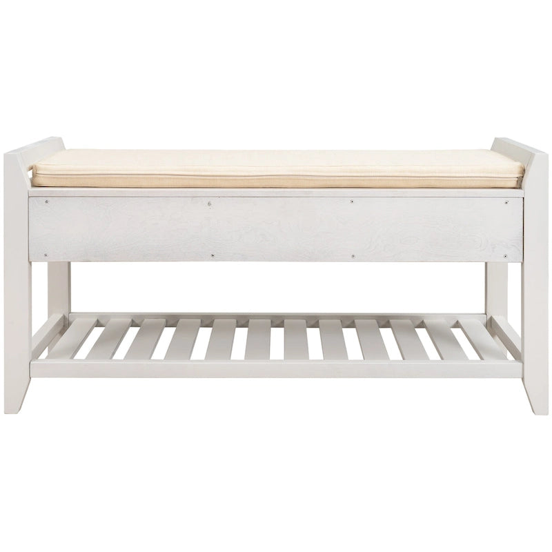 Zapatero con asiento acolchado y cajones, banco de almacenamiento multiusos para la entrada