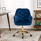Sillón giratorio de terciopelo con forma de concha para sala de estar, silla de oficina